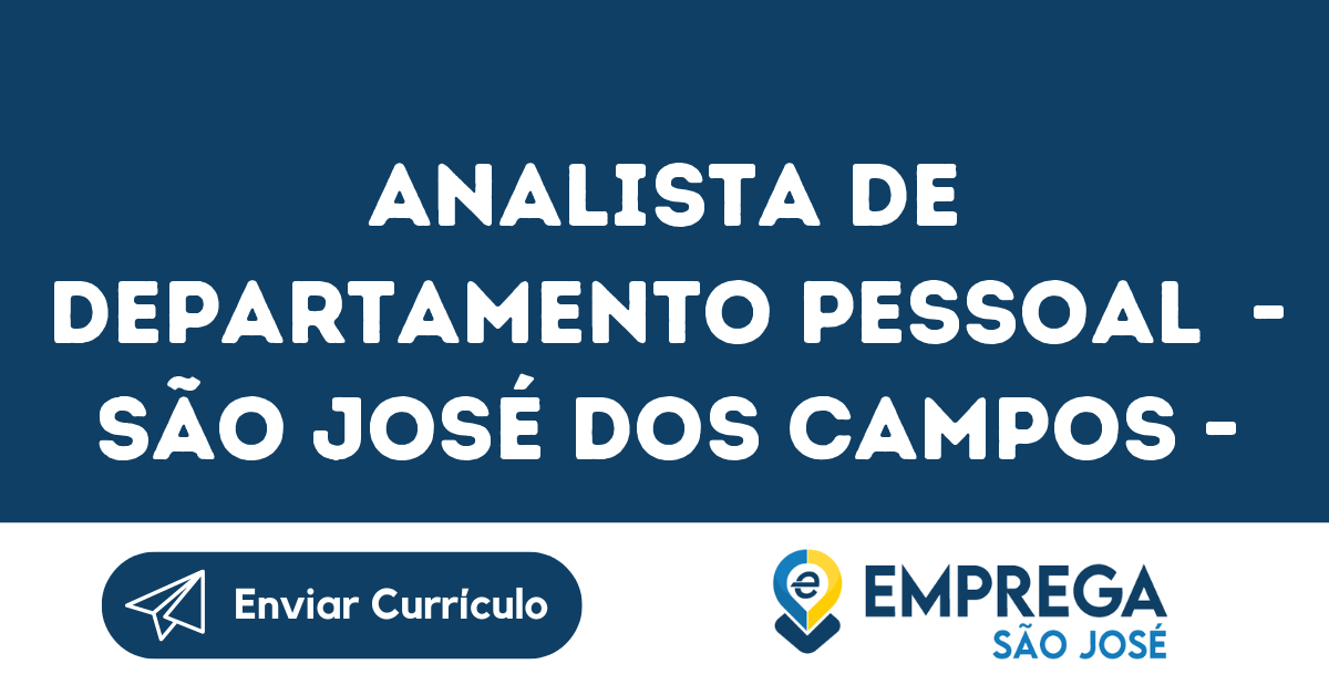 Analista De Departamento Pessoal - São José Dos Campos - Sp 139