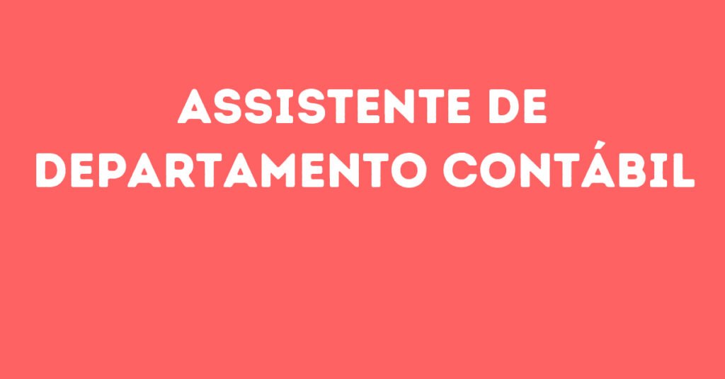 Assistente De Departamento Contábil-São José Dos Campos - Sp 1 Assistente De Departamento Contábil-São José Dos Campos - Sp 1