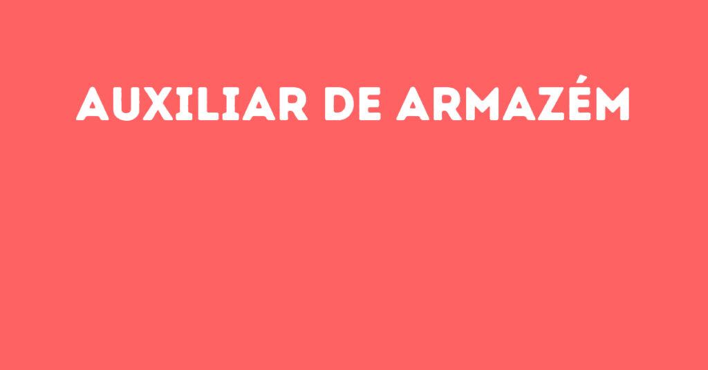 Auxiliar De Armazém-São José Dos Campos - Sp 1