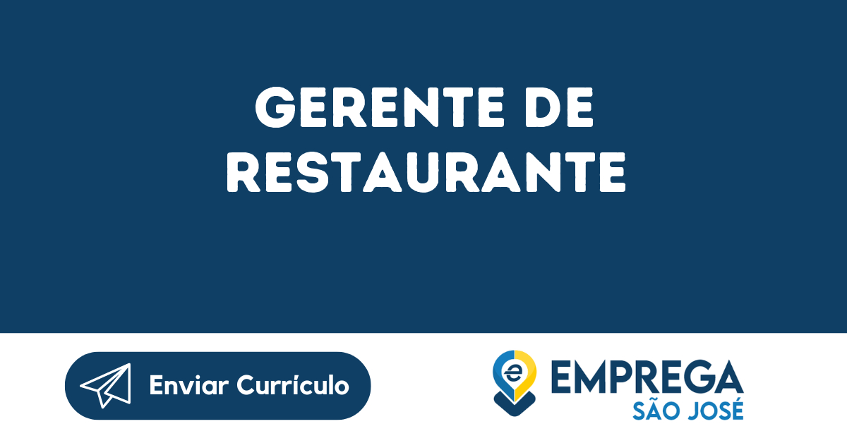 Gerente De Restaurante-São José Dos Campos - Sp 47