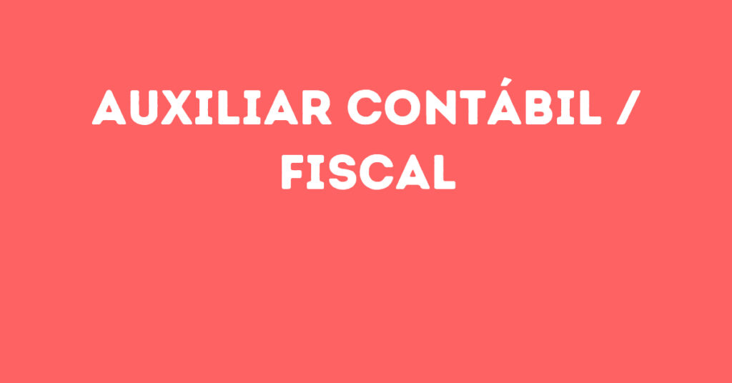 Auxiliar Contábil / Fiscal-São José Dos Campos - Sp 1