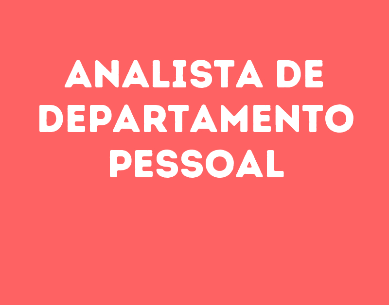 Analista De Departamento Pessoal-São José Dos Campos - Sp 133