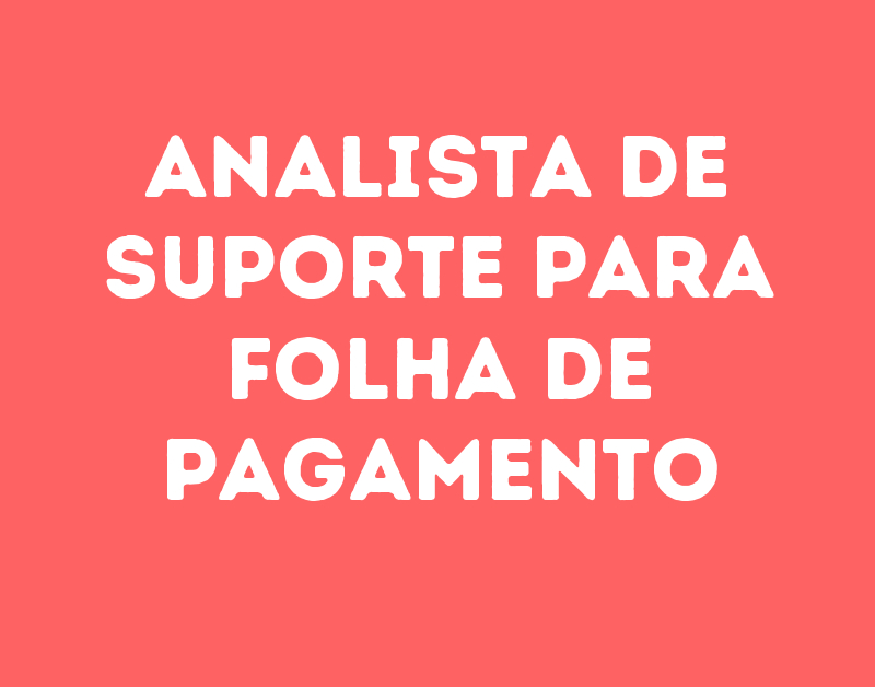 Analista De Suporte Para Folha De Pagamento-São José Dos Campos - Sp 129