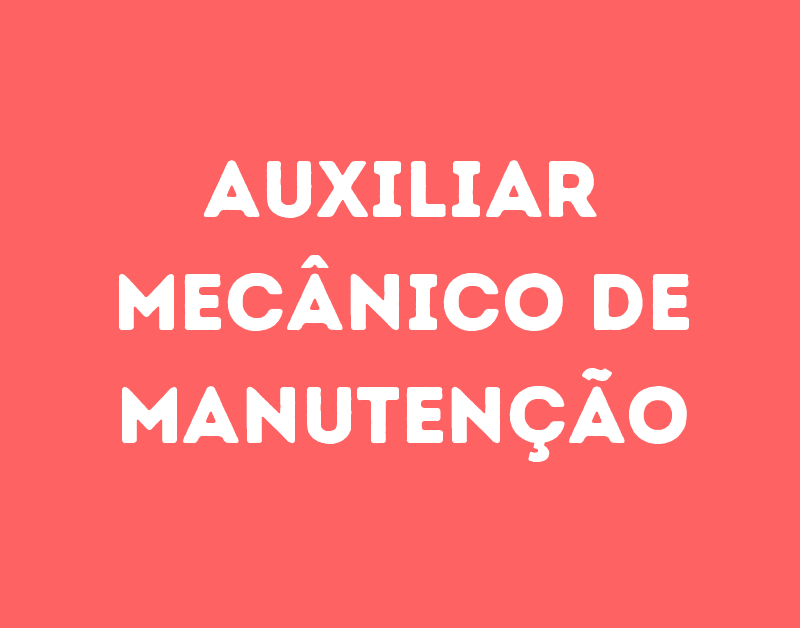 Auxiliar Mecânico De Manutenção-São José Dos Campos - Sp 15