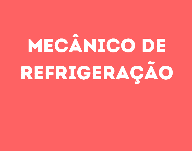 Mecânico De Refrigeração-São José Dos Campos - Sp 143
