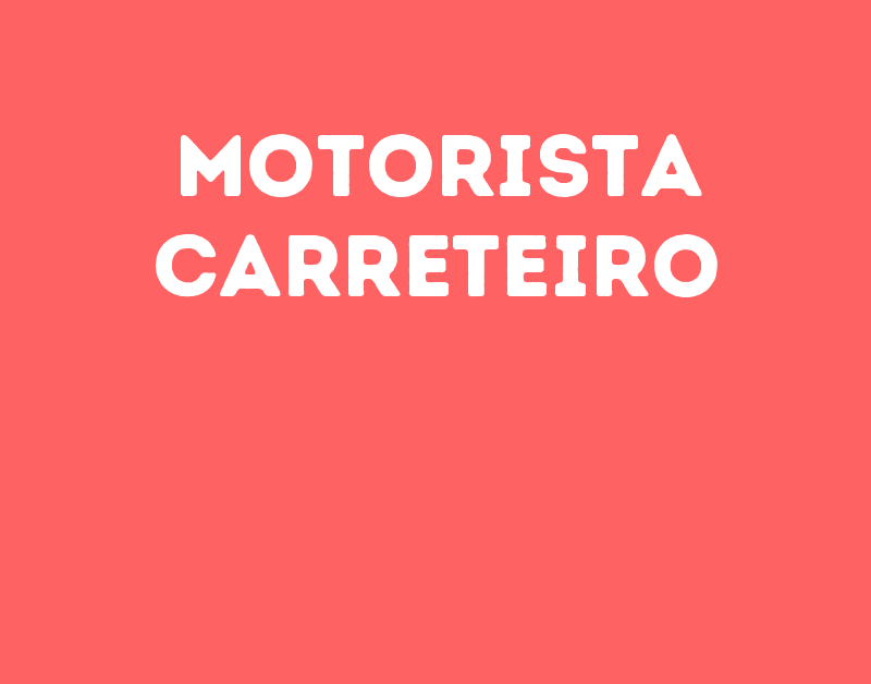 Motorista Carreteiro-Jacarei - Sp 95