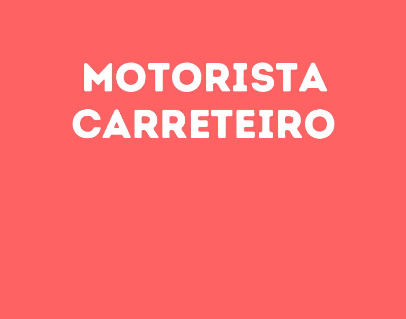 Motorista Carreteiro-Jacarei - Sp 1