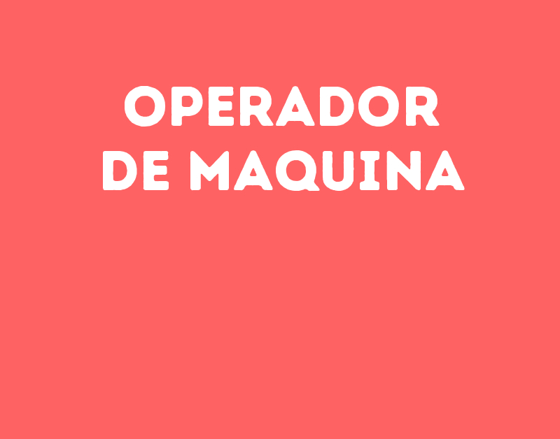Operador De Maquina-São José Dos Campos - Sp 129