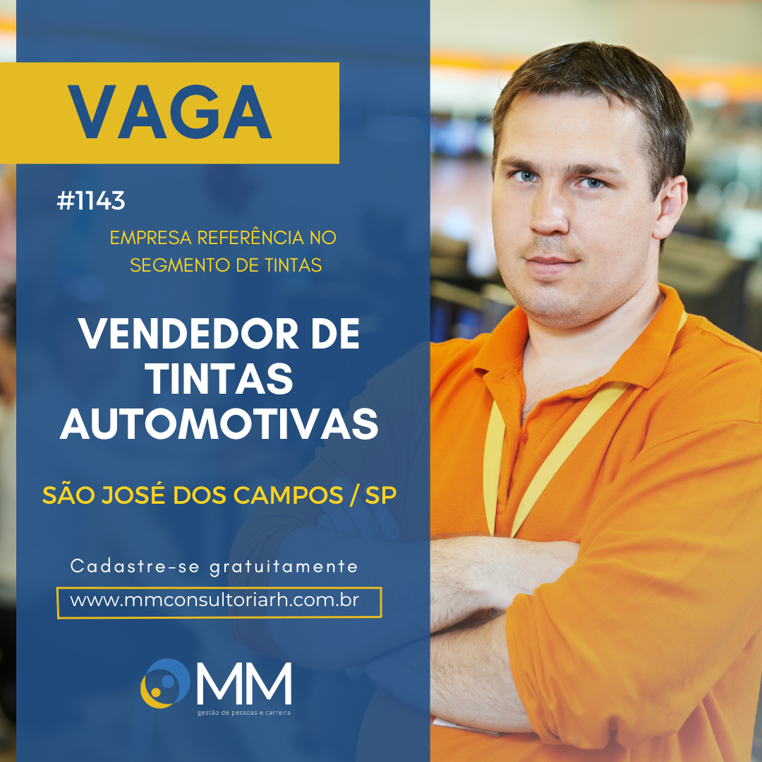 Logo Vendedor de Tintas Automotivas para atuar em São José dos Campos.