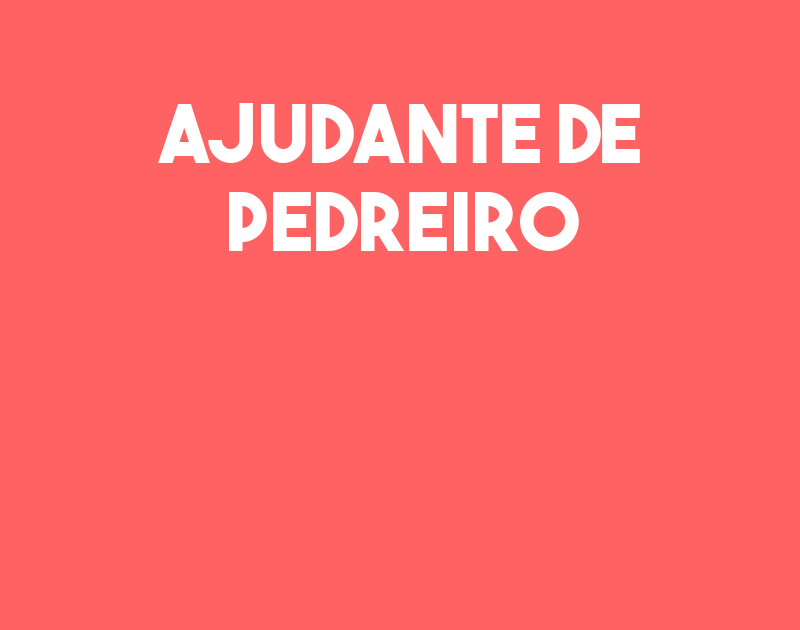 Ajudante De Pedreiro-Jacarei - Sp 1