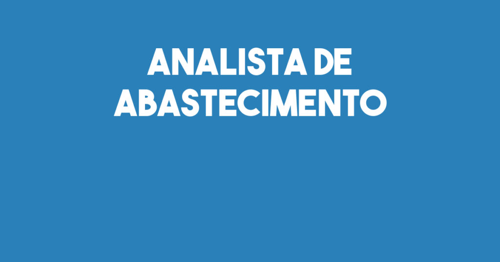 Analista De Abastecimento-Jacarei - Sp 1 Analista De Abastecimento-Jacarei - Sp 1