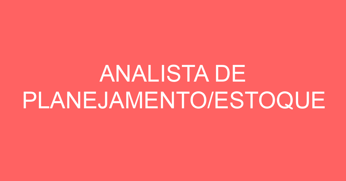 Analista De Planejamento/Estoque-São José Dos Campos - Sp 19