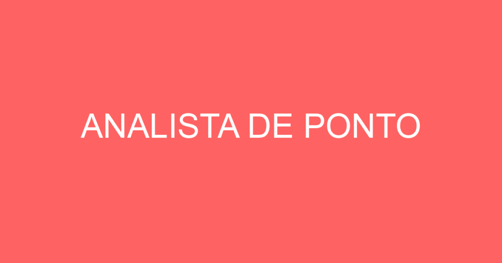 Analista De Ponto-São José Dos Campos - Sp 1