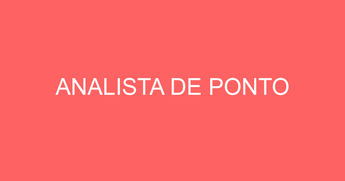 Analista De Ponto-São José Dos Campos - Sp 7