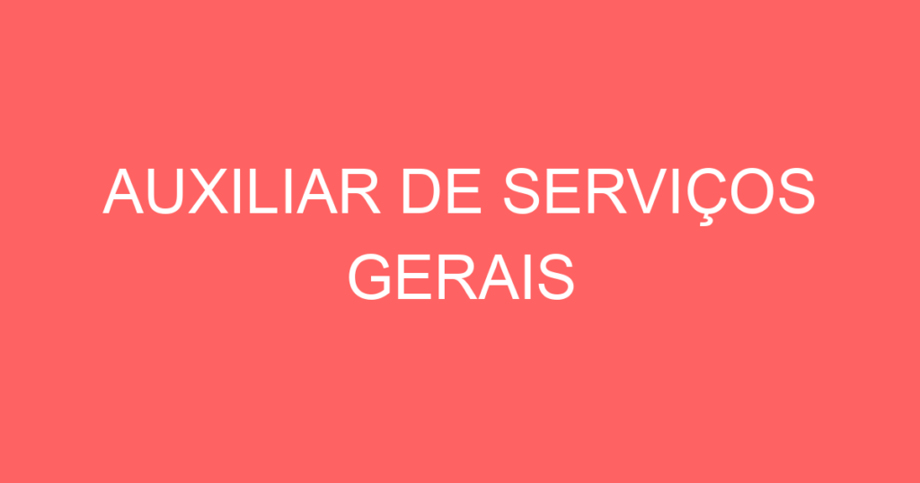Auxiliar De Serviços Gerais-São José Dos Campos - Sp 1