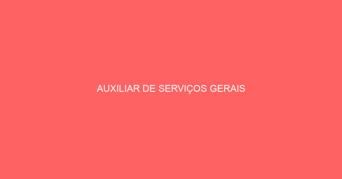 Auxiliar De Serviços Gerais-Jacarei - Sp 77
