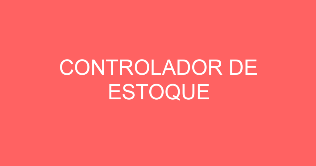 Controlador De Estoque-São José Dos Campos - Sp 1