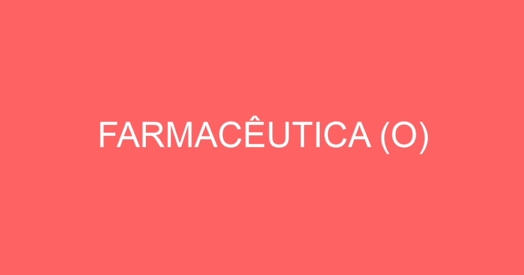 Farmacêutica (O)-Jacarei - Sp 1