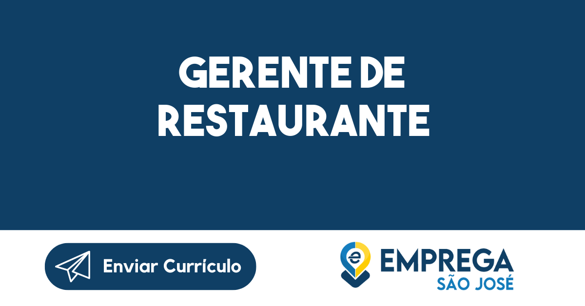 Gerente De Restaurante-São José Dos Campos - Sp 21