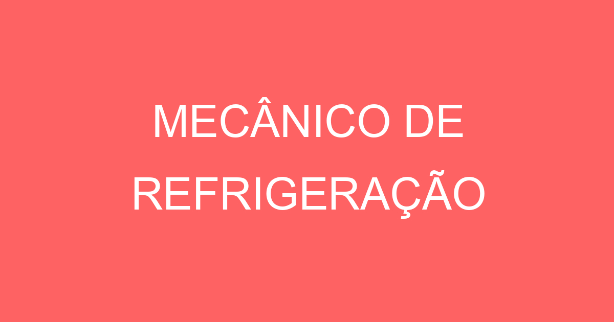 Mecânico De Refrigeração-São José Dos Campos - Sp 121