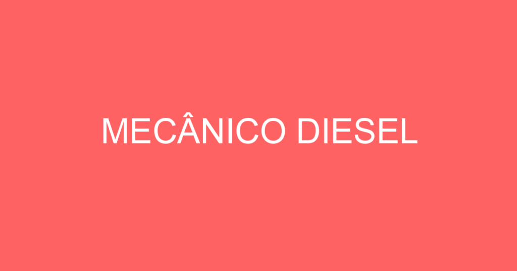 Mecânico Diesel-São José Dos Campos - Sp 1