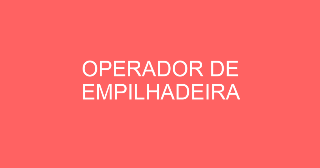 Operador De Empilhadeira-Jacarei - Sp 1