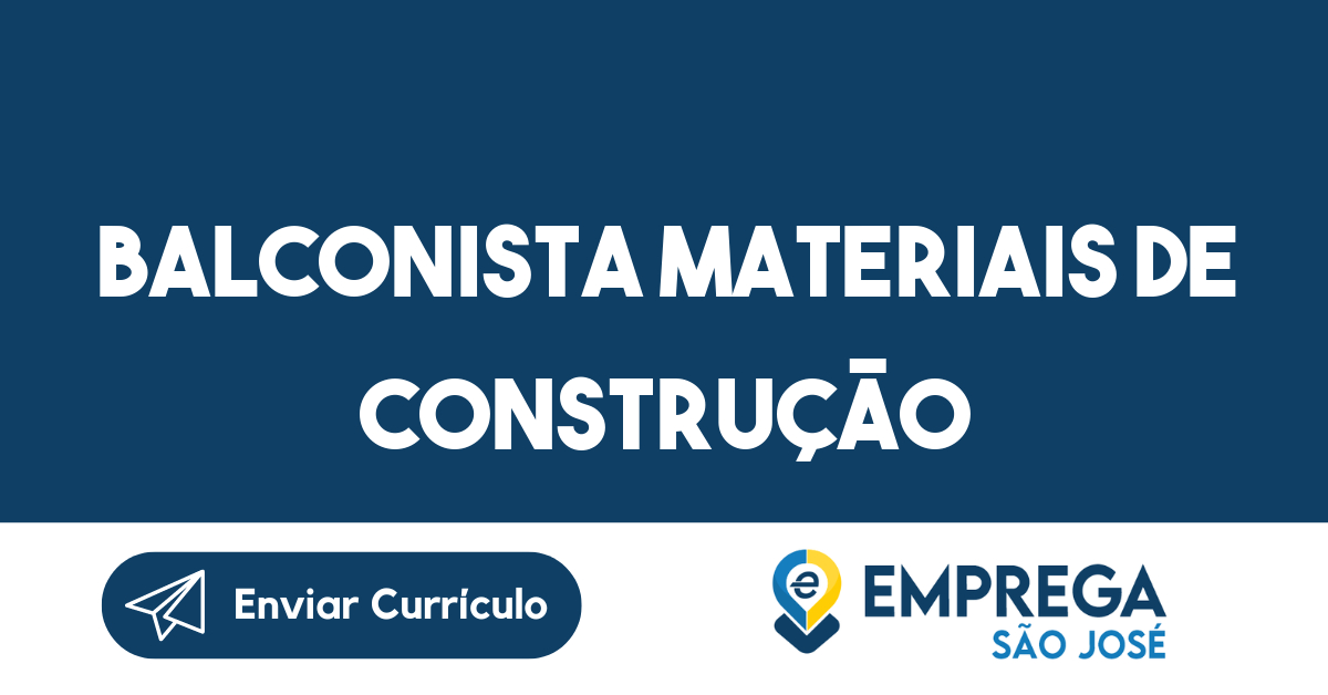 Balconista Materiais De Construção-São José Dos Campos - Sp 183