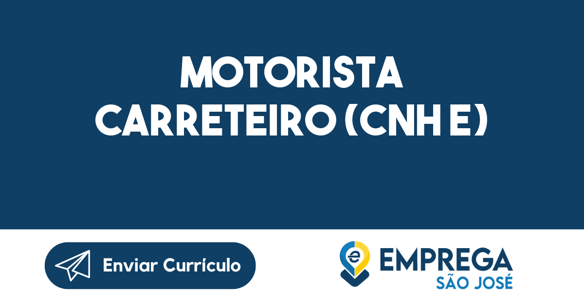 Motorista Carreteiro (Cnh E) -Caçapava - Sp 75