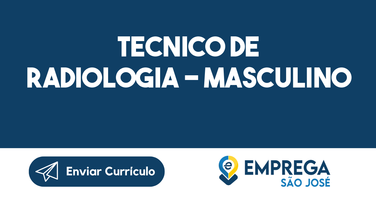 Tecnico De Radiologia - Masculino-São José Dos Campos - Sp 1
