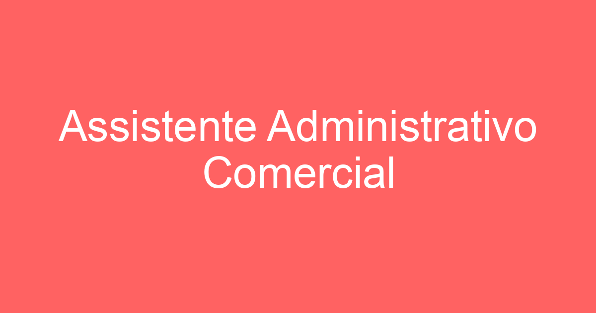 Assistente Administrativo Comercial 205