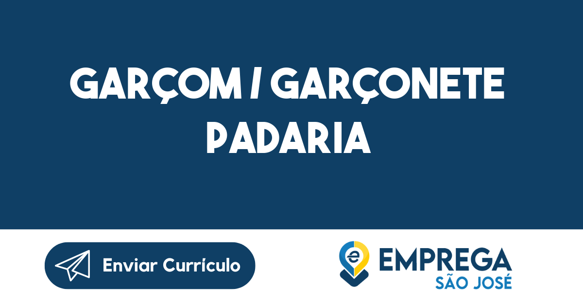 Garçom / Garçonete Padaria -São José Dos Campos - Sp 83
