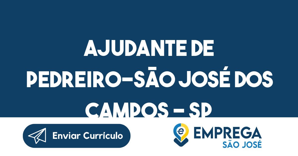 Ajudante De Pedreiro-São José Dos Campos - Sp 75