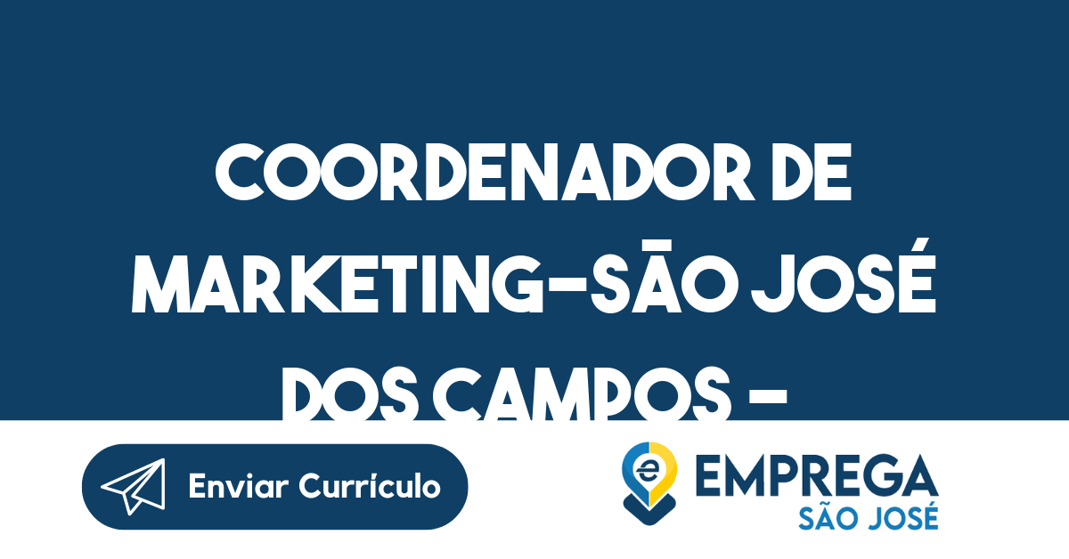 Coordenador De Marketing-São José Dos Campos - Sp 291