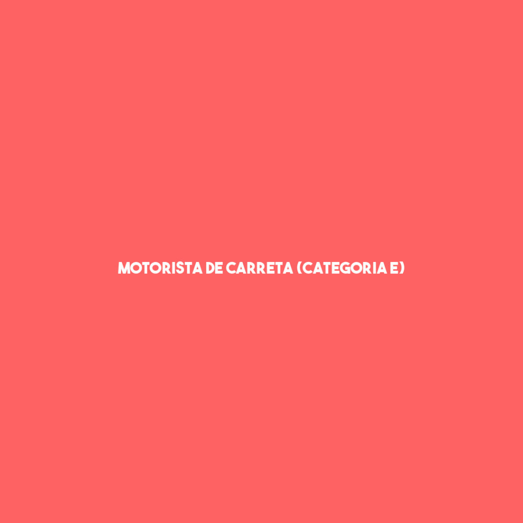 Motorista De Carreta (Categoria E)-São José Dos Campos - Sp 1