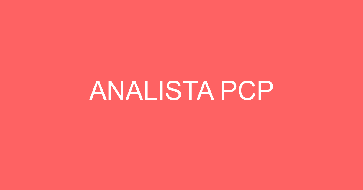 ANALISTA PCP 13