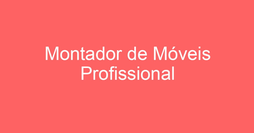 Montador de Móveis Profissional 1 Montador de Móveis Profissional 1