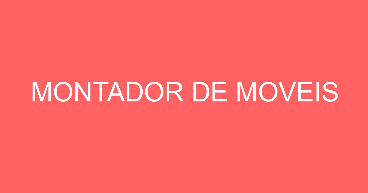 MONTADOR DE MOVEIS 15