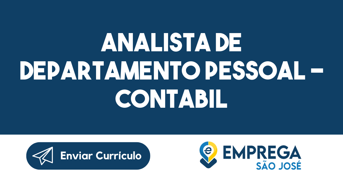 Analista de Departamento Pessoal - Contabil-São José dos Campos - SP 271