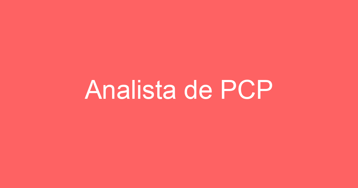 Analista de PCP 11
