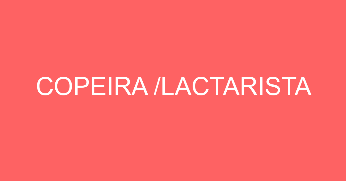 COPEIRA /LACTARISTA 9