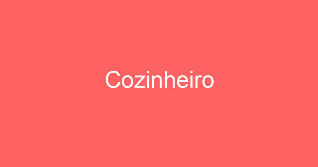 Cozinheiro 1 Cozinheiro 1