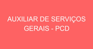 AUXILIAR DE SERVIÇOS GERAIS - PCD 1