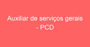 Auxiliar de serviços gerais - PCD 15