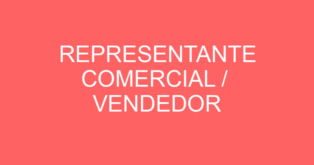 REPRESENTANTE COMERCIAL / VENDEDOR 1