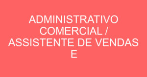 ADMINISTRATIVO COMERCIAL / ASSISTENTE DE VENDAS E POS VENDAS 2