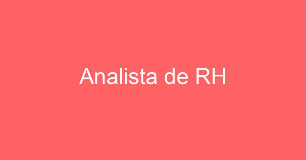 Analista de RH 1