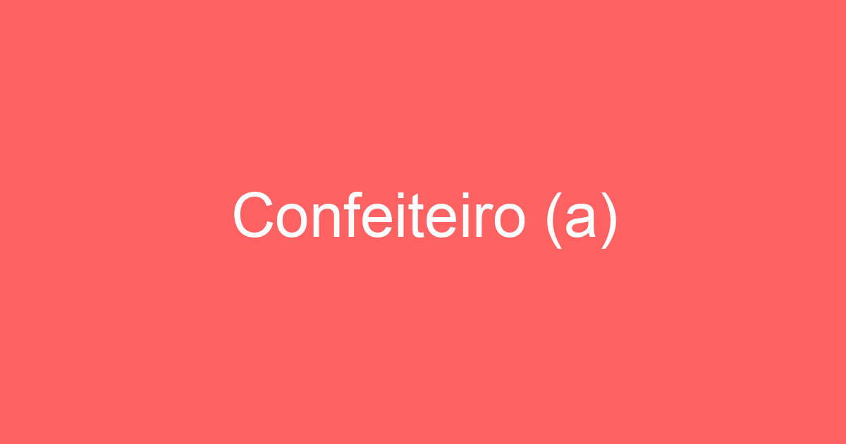 Confeiteiro (a) 11