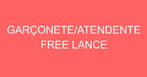 GARÇONETE/ATENDENTE FREE LANCE 2