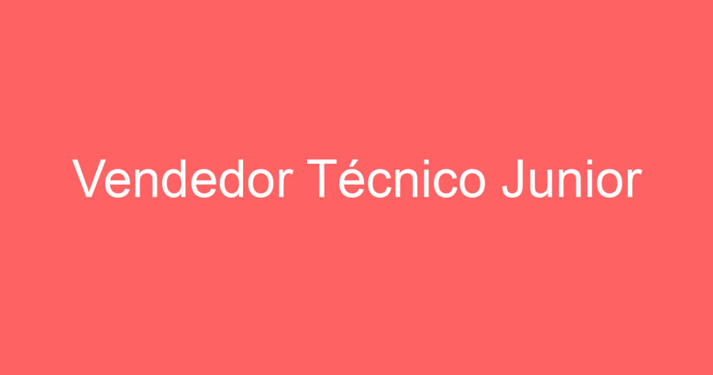 Vendedor Técnico Junior 1