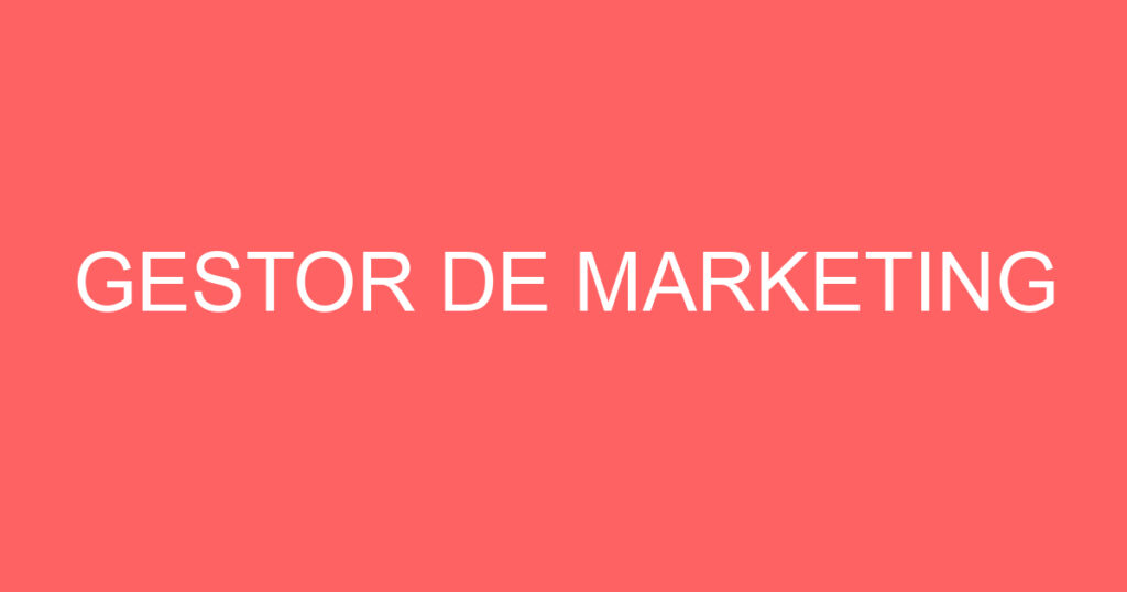 GESTOR DE MARKETING 1 GESTOR DE MARKETING 1